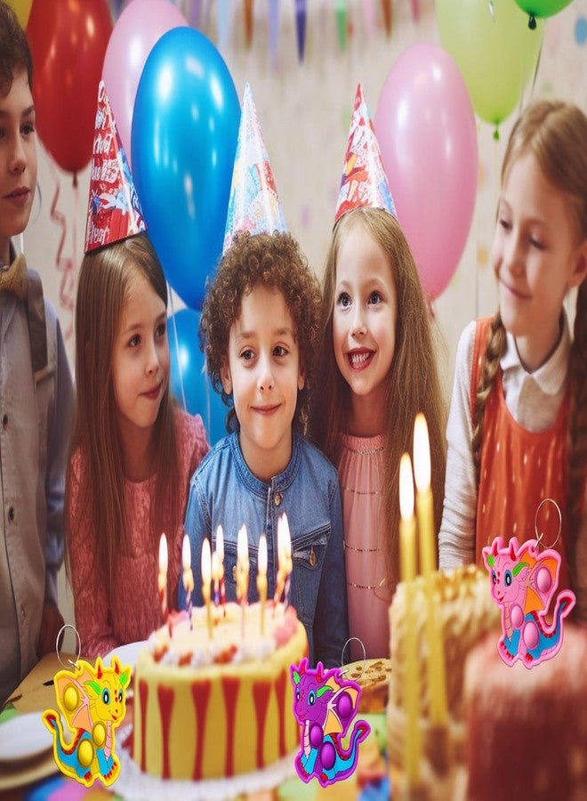 مجموعة رواكوا المكونة من 20 عبوة من سلسلة مفاتيح حقيبة ظهر على شكل تنين صغير، ألعاب صغيرة لتخفيف التوتر، هدايا حفلات أعياد الميلاد، جوائز فقاعات للطلاب في الصيف - Image 4